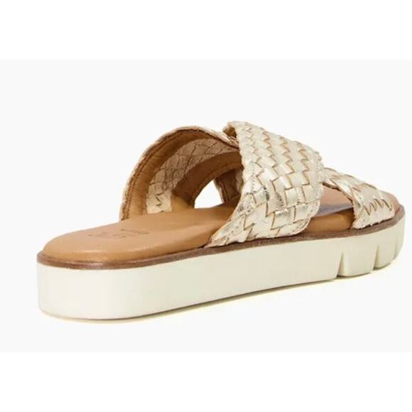 Dune London Woven Metallic Leather Sliders EURO 37/ US 7 - Picture 3 of 4